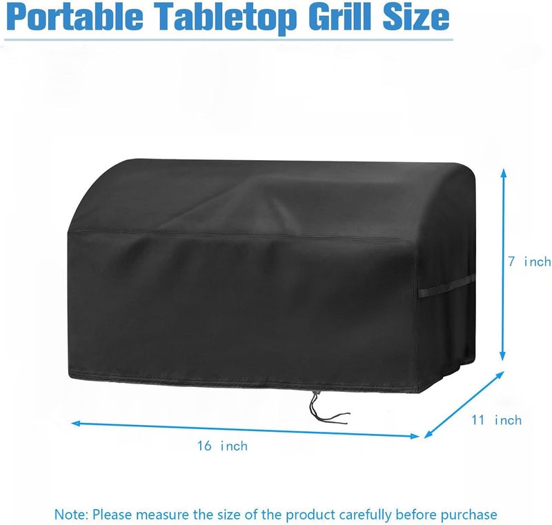 Jungda Grill Cover for Hibachi Grill,Outdoor Waterproof Small Tabletop Grill Cover Heavy Duty Camping BBQ Grill Cover - 16 x 11 x 7 Inch - Image 2